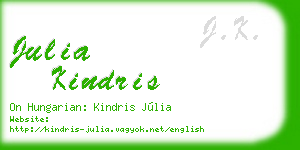 julia kindris business card
